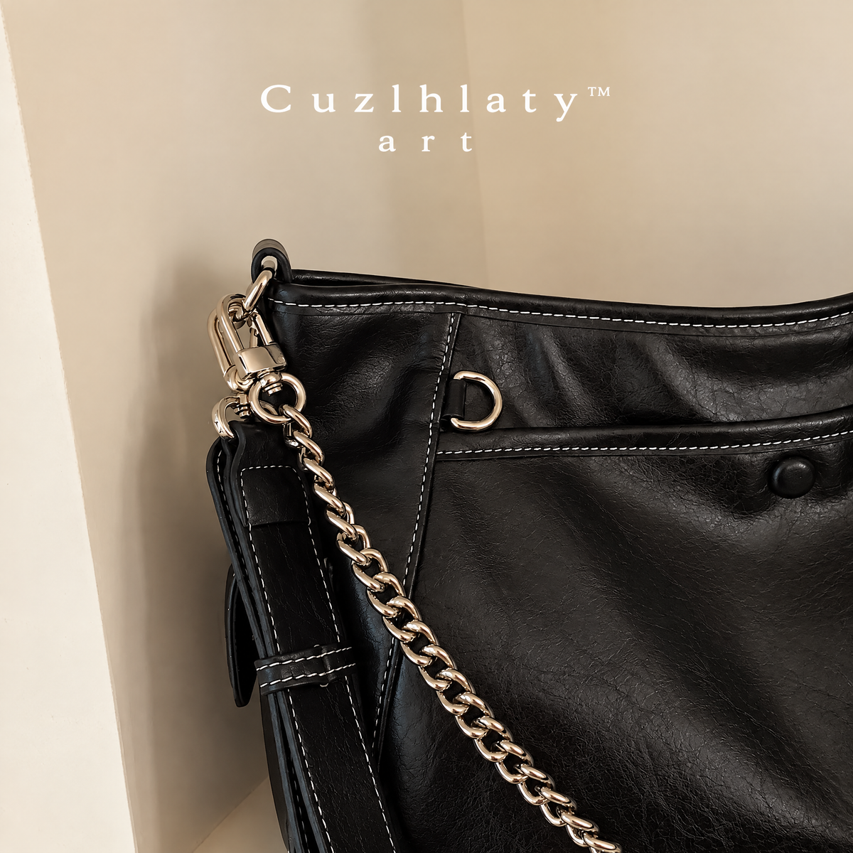Black Knight Tote Bag — Women’s Black Chain Detail Handbag