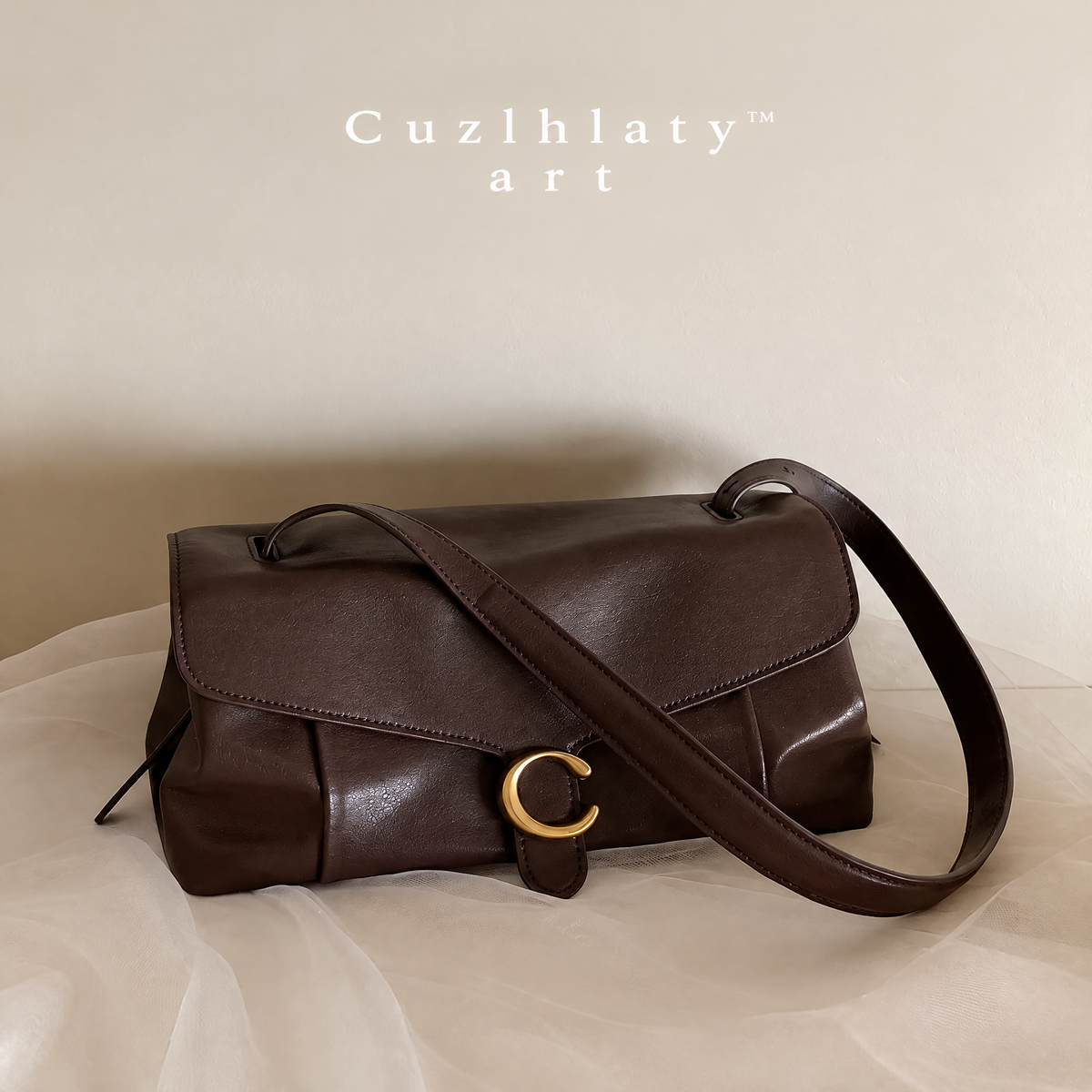 Autumn Grove Shoulder Bag — Women’s Brown Leather Flap Handbag