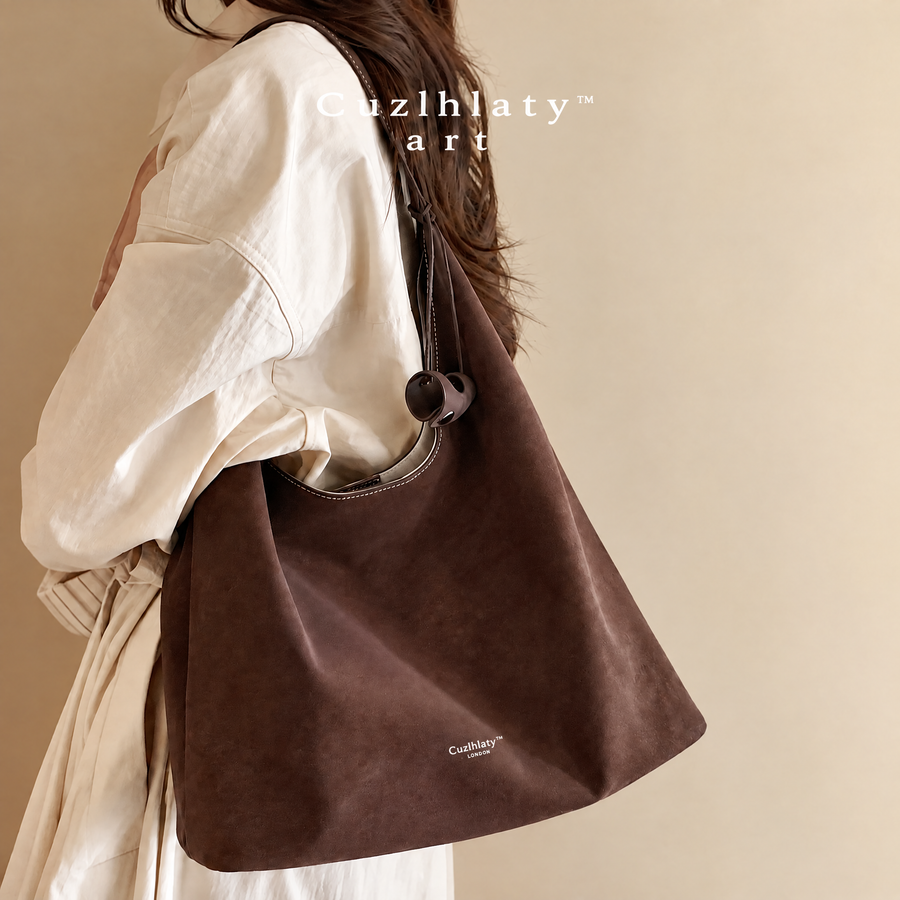 Forest Ink Slouchy Tote Bag — Women’s Brown Hobo Shoulder Purse