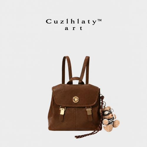 Dusk & Gold Backpack — Women’s Brown Flap Backpack Purse