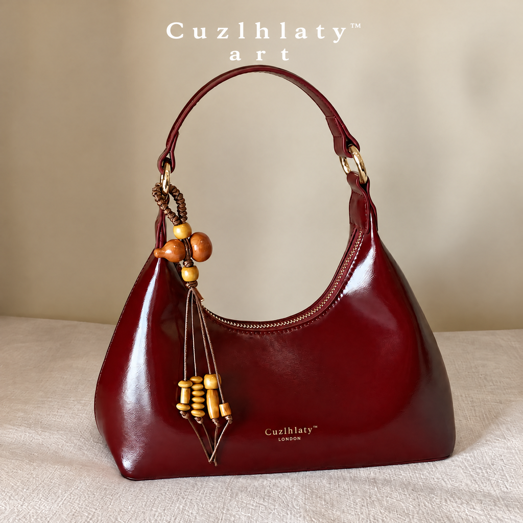 Evening Hour Hobo Bag — Women’s Burgundy Shoulder Purse