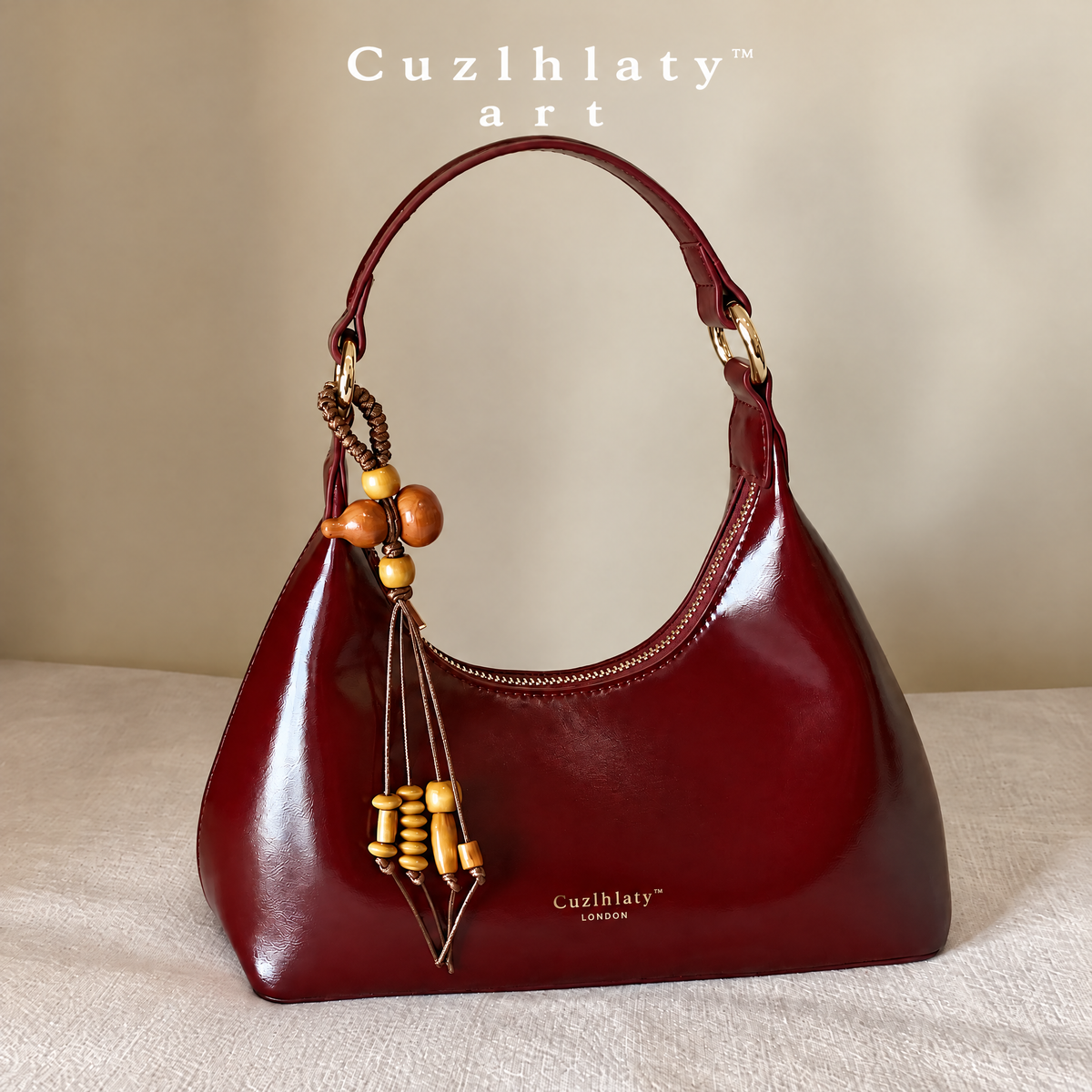 Evening Hour Hobo Bag — Women’s Burgundy Shoulder Purse