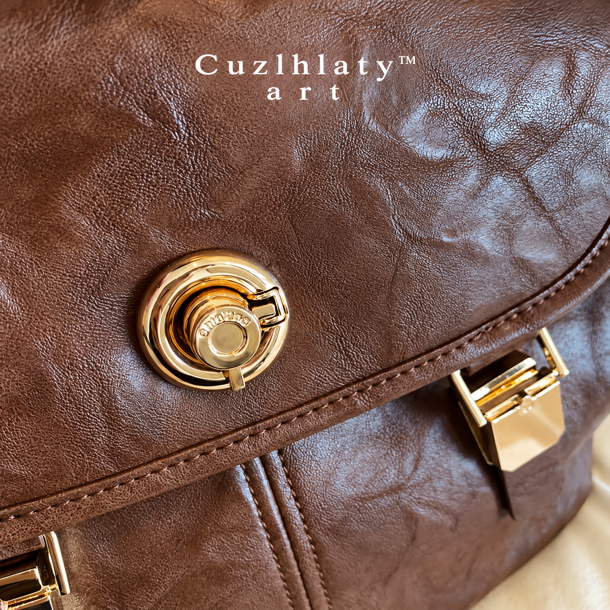 Dusk & Gold Backpack — Women’s Brown Flap Backpack Purse