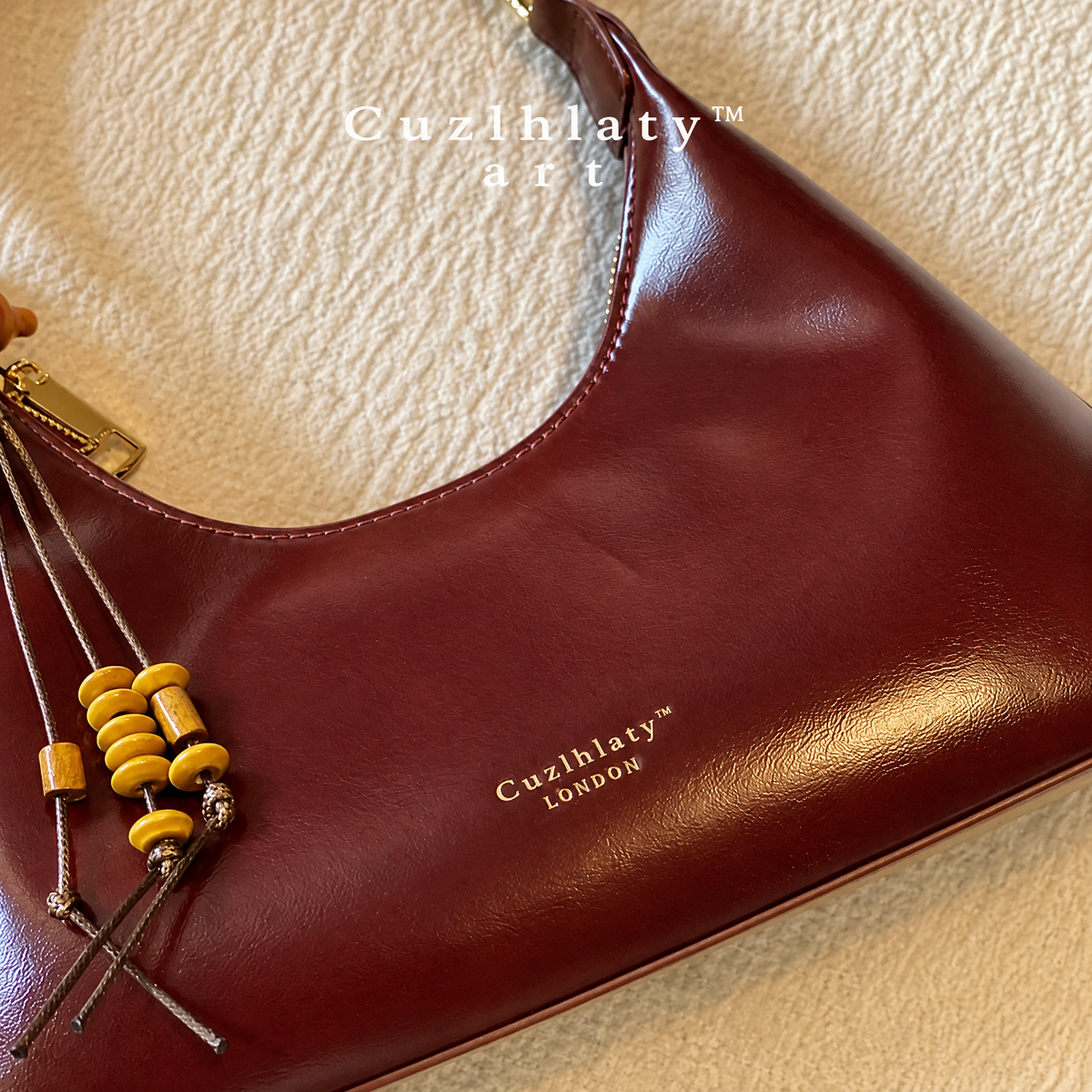Evening Hour Hobo Bag — Women’s Burgundy Shoulder Purse