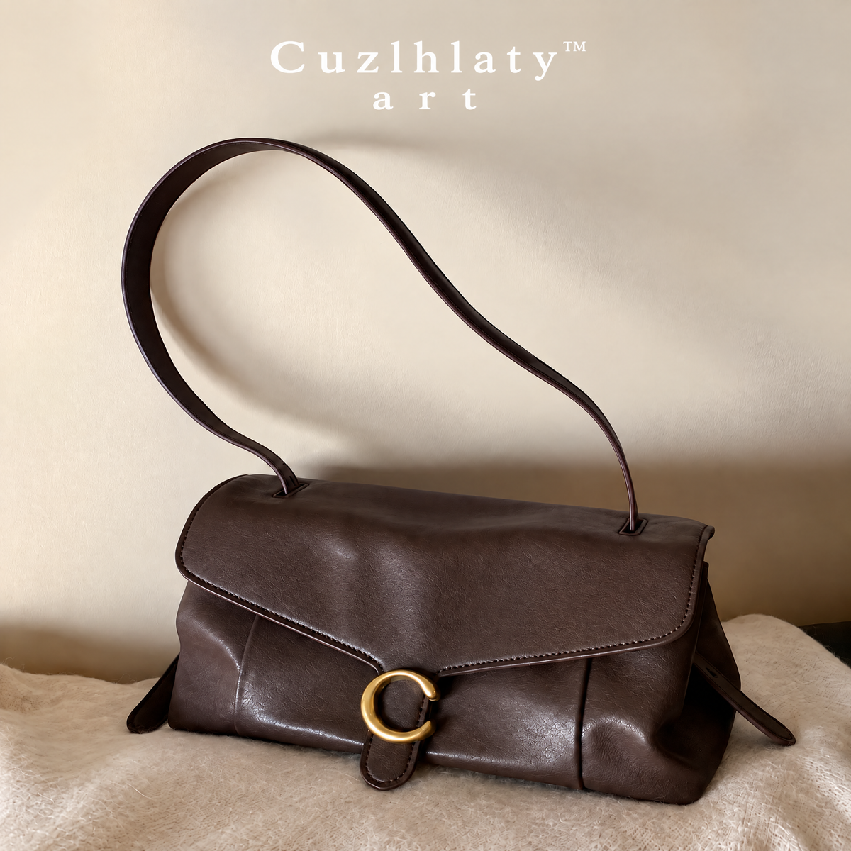 Autumn Grove Shoulder Bag — Women’s Brown Leather Flap Handbag