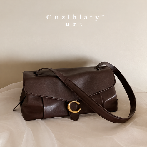 Autumn Grove Shoulder Bag — Women’s Brown Leather Flap Handbag