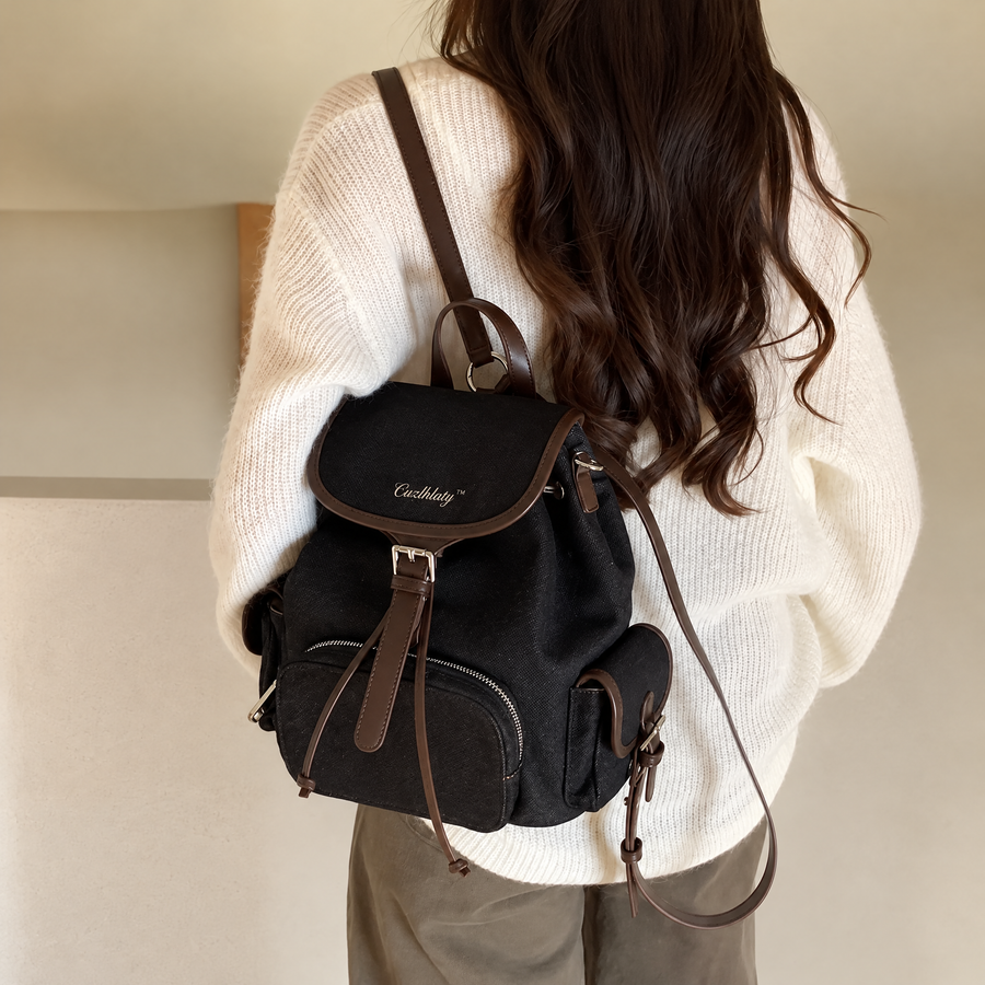 Pathfinder Flap Backpack — Women’s Black Casual Daypack Purse
