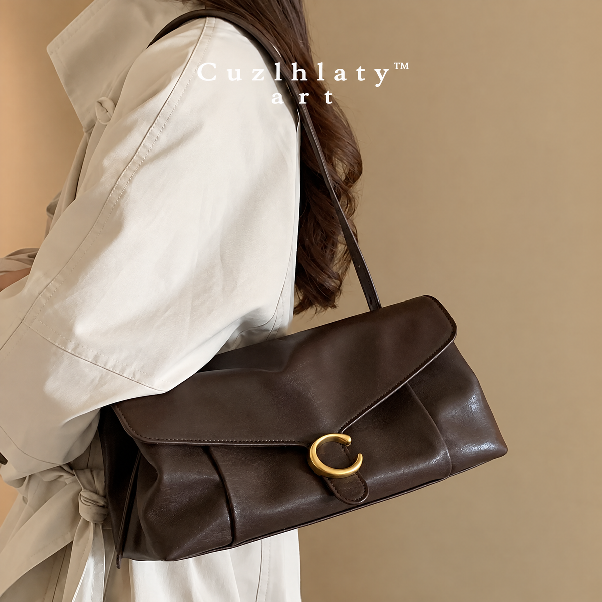 Autumn Grove Shoulder Bag — Women’s Brown Leather Flap Handbag